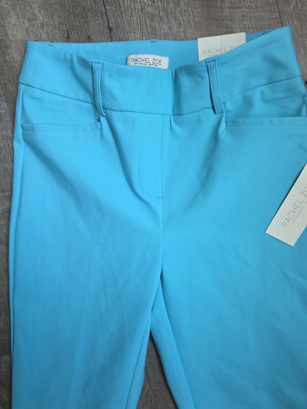 Rachel Zoe Bright Turquoise Straight-Leg Pants - Picture 4 of 7